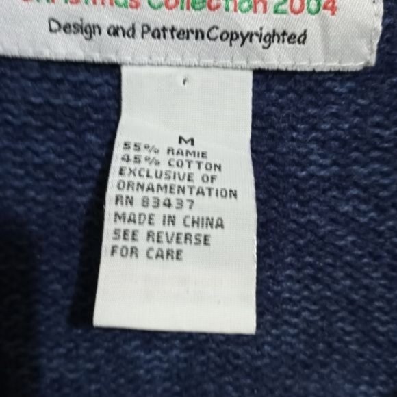 Vtg Heirloom Collectibles 2004 Christmas Sweater Rudolf  M - Picture 6 of 9